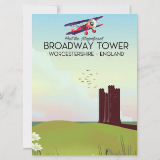 Invitación Afiche de viaje de Broadway tower Worcestershire