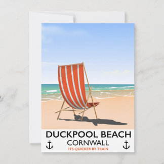 Invitación Afiche de viaje de Duckpool Beach Cornwall