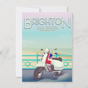 Invitación Afiche de viaje de la scooter de la unión Brighton