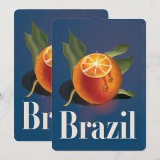 Invitación Afiche de viaje de Naranjas de Brasil