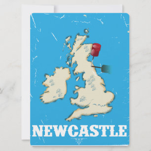 Invitación Afiche de viaje de Newcastle Wales