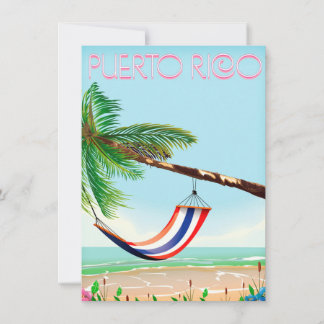 Invitación Afiche de viaje de Puerto Rico Hammock