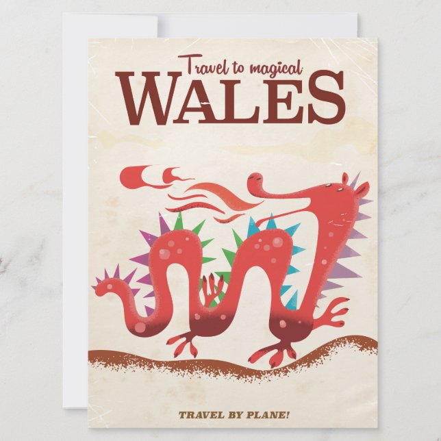 Invitación Afiche de viaje del Dragón Gales Magico (Anverso)