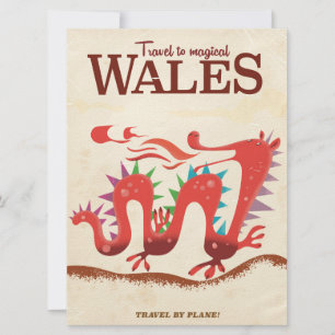 Invitación Afiche de viaje del Dragón Gales Magico