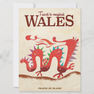Invitación Afiche de viaje del Dragón Gales Magico