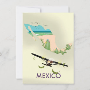 Invitación Afiche de viaje del Mapa de México