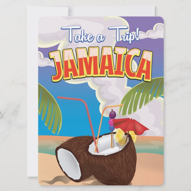 Invitación Afiche de viaje del Personalizado de Jamaica (Anverso)