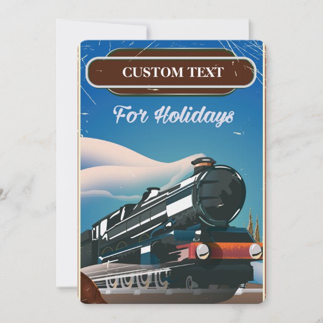 Invitación Afiche de viaje del tren personalizado (Anverso)