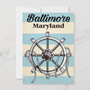 Invitación Afiche de viaje náutico del Baltimore Maryland vin