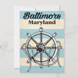 Invitación Afiche de viaje náutico del Baltimore Maryland vin