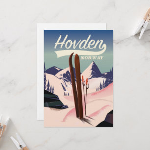 Invitación Afiche de viaje para esquiar de Hovden.