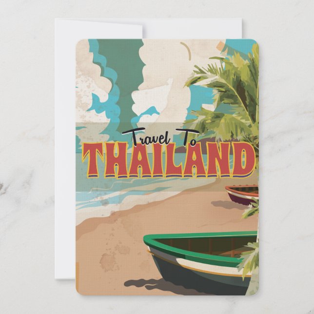 Invitación Afiche de viajes del Boda de Tailandia (Anverso)