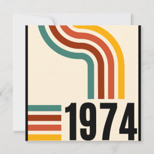Invitación Afiche retro vintage de 1974 50 cumpleaños
