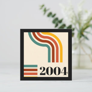 Invitación Afiche vintage de raya retro 2004 Cumpleaños 21