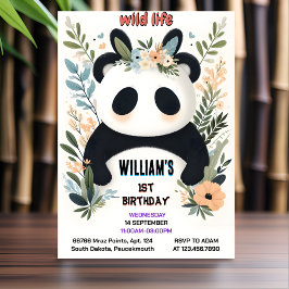 Invitación Afiliación a niños niños Encantan a niñas Panda Pr