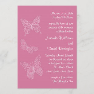 Invitación afiligranada de la boda de la mariposa