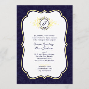 Invitación afiligranada de la marina de guerra y