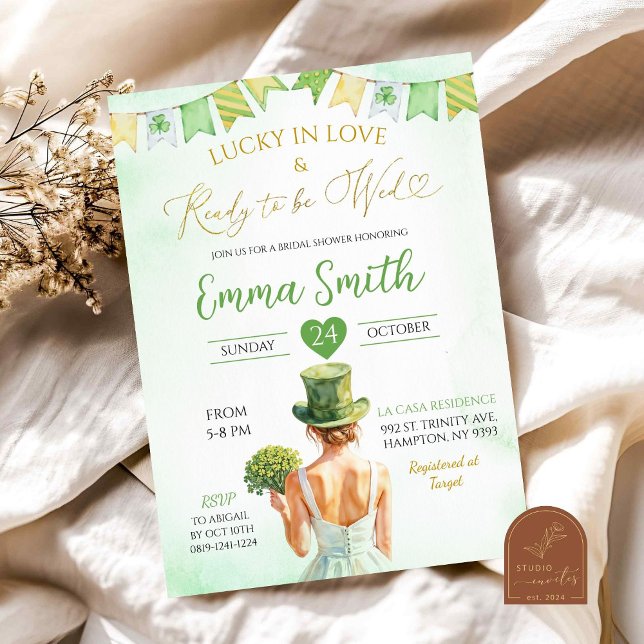 Invitación Afortunada en el amor, ducha de novia irlandesa de (Subido por el creador)