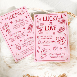 Invitación Afortunada En El Amor Mano Whimsical Dibujó Bachel