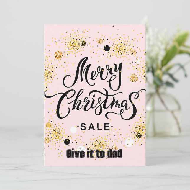 Invitación Afortunada estrella dorada, palabra artística negr (Anverso de pie)