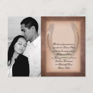 Invitación Afortunada herradura en el compromiso Boda Brown