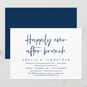 Invitación Afortunadamente Después, Boda Elopement Brunch