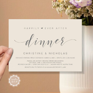 Invitación Afortunadamente después, Boda Elopement Dinner