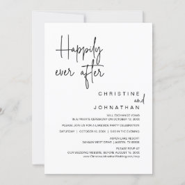 Invitación Afortunadamente Después, Boda Elopement Fiesta