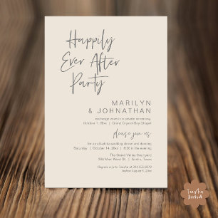 Invitación Afortunadamente Después, Boda Elopement Fiesta