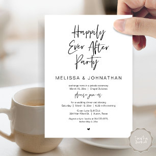 Invitación Afortunadamente Después, Boda Elopement Fiesta