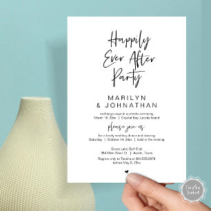 Invitación Afortunadamente Después, Boda Elopement Fiesta
