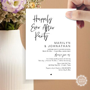 Invitación Afortunadamente Después, Boda Elopement Fiesta