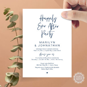 Invitación Afortunadamente Después, Boda Elopement Fiesta