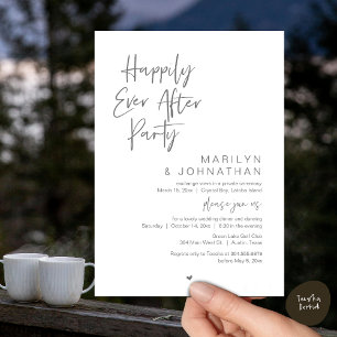 Invitación Afortunadamente Después, Boda Elopement Fiesta