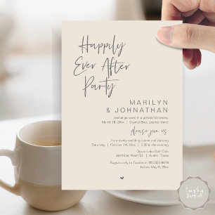 Invitación Afortunadamente Después, Boda Elopement Fiesta