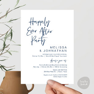 Invitación Afortunadamente Después, Boda Elopement Fiesta
