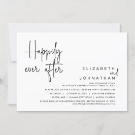 Invitación Afortunadamente Después, Boda Elopement Fiesta