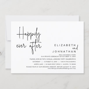 Invitación Afortunadamente Después, Boda Elopement Fiesta
