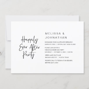 Invitación Afortunadamente Después, Boda Elopement Fiesta Cen