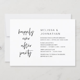 Invitación Afortunadamente Después, Boda Elopement Fiesta Cen