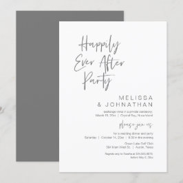 Invitación Afortunadamente Después, Boda Elopement Fiesta Inv