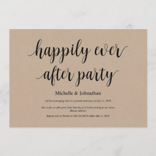Invitación Afortunadamente después, Boda Elopement invita