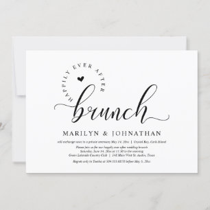 Invitación Afortunadamente Después De Brunch, Boda Elopement