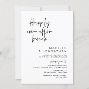 Invitación Afortunadamente Después De Brunch, Boda Elopement