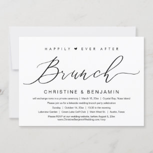 Invitación Afortunadamente Después De Brunch Elopement, escri