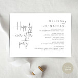 Invitación Afortunadamente Después De Cenar, Boda Elopement<br><div class="desc">Anuncie su gusto siempre después con estilo con nuestra moderna tarjeta de invitación de fiesta de boda de diseño de guiones. Nuestro carné de invitación a la Fiesta es ideal para parejas que han decidido salir y quieren albergar a un fiesta para celebrar su unión. Con un diseño sofisticado pero...</div>