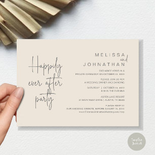 Invitación Afortunadamente Después De Cenar, Boda Elopement