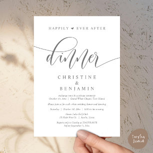 Invitación Afortunadamente después de cenar, fiesta de bodas 