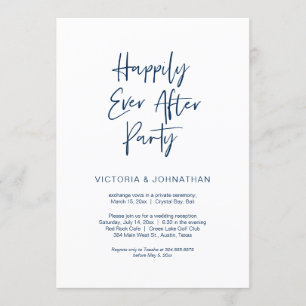 Invitación Afortunadamente Después De Fiesta, Azul De La Mari