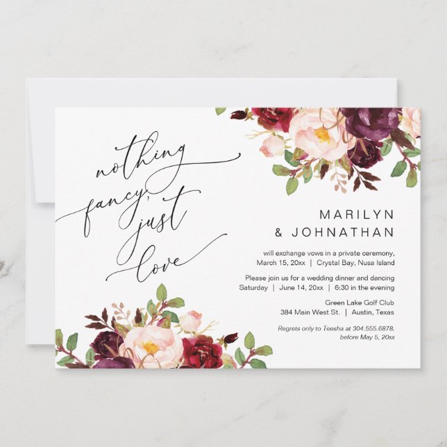 Invitación Afortunadamente Después De Fiesta, Elopement, Borg (Anverso)